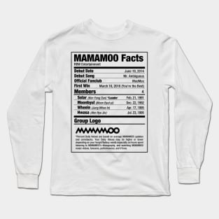 MAMAMOO Nutritional Facts Long Sleeve T-Shirt